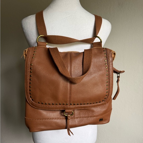 The Sak Saratoga Tobacco Leather Convertible Backpack Crossbody Bag Boho Cowgirl - Picture 1 of 6